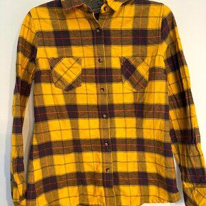 CQR Men's Multicolor Plaid Flannel Collar Button Size X-small Cotton Shirt
